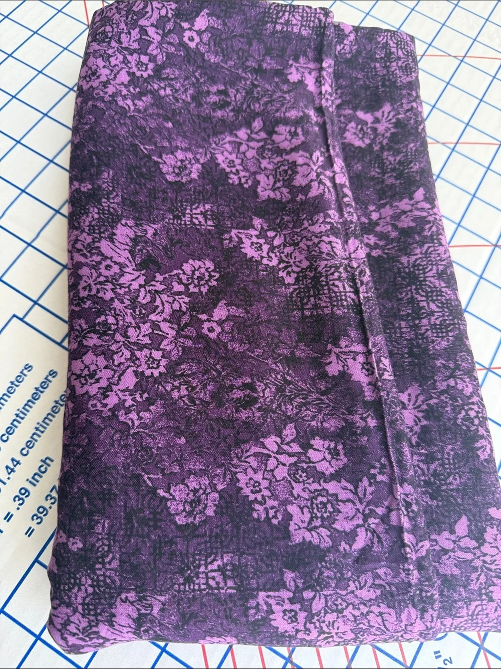 Vintage California Fashions Purple Floral Drapey Rayon-Like Fabric 3 Yds x 48